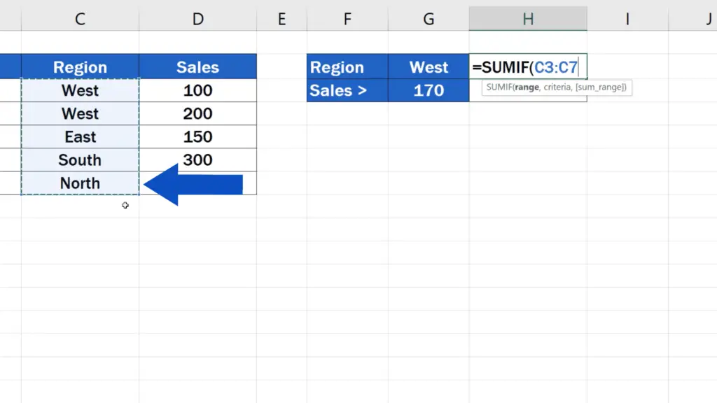 How to Use SUMIF Function in Excel  - SUMIF formula - range