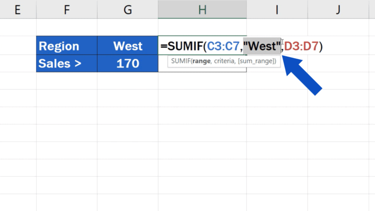 How to Use SUMIF Function in Excel (Step by Step)