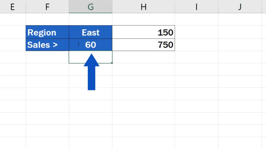 How to Use SUMIF Function in Excel  - change the value in G3 to 60