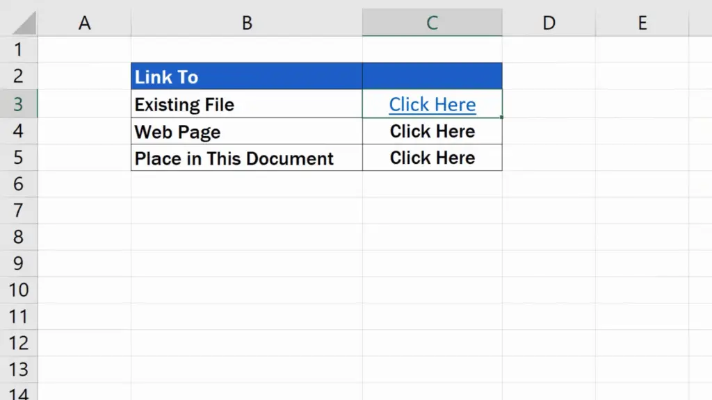 How to Create a Hyperlink in Excel - First Hyperlink