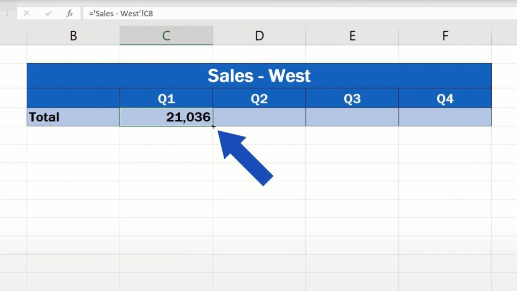 How to Link Cells in Different Excel Spreadsheets - copy the link