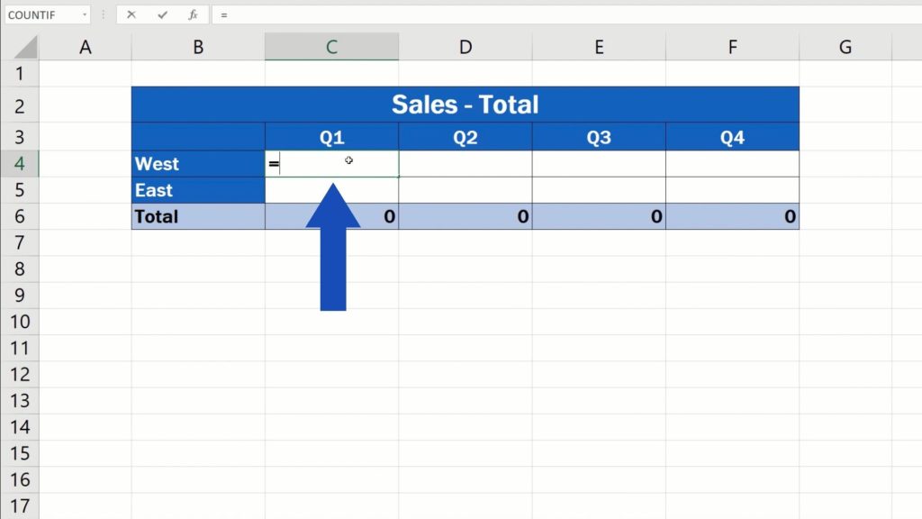 How to Link Cells in Different Excel Spreadsheets - equal sign