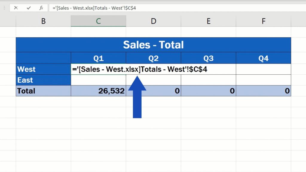 How to Link Cells in Different Excel Spreadsheets - formula