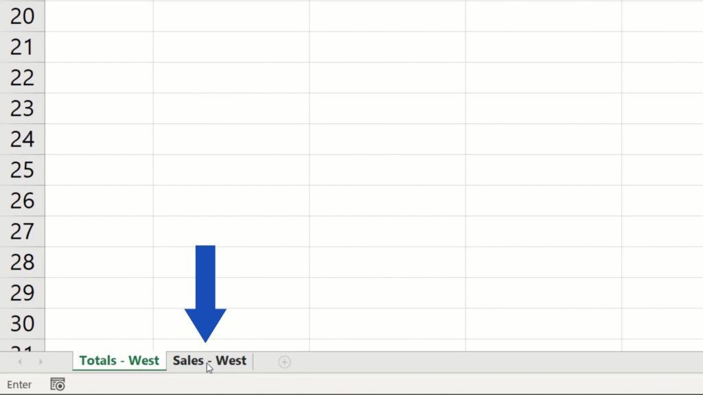 How to Link Cells in Different Excel Spreadsheets - sales west