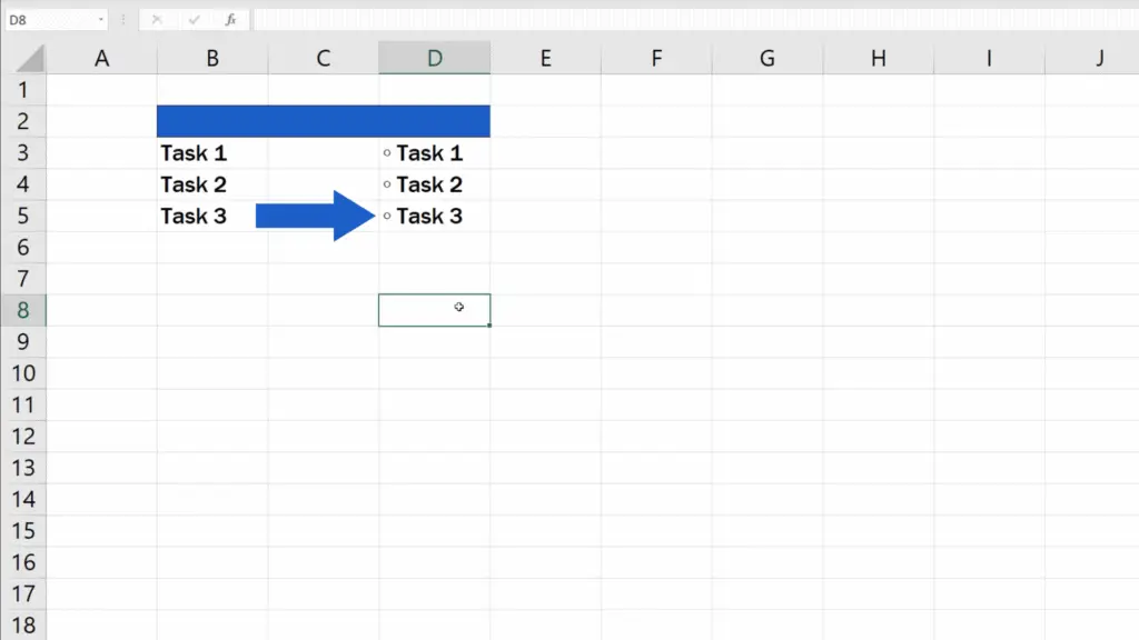 How to Insert Bullet Points in Excel - Excel adds empty bullet points