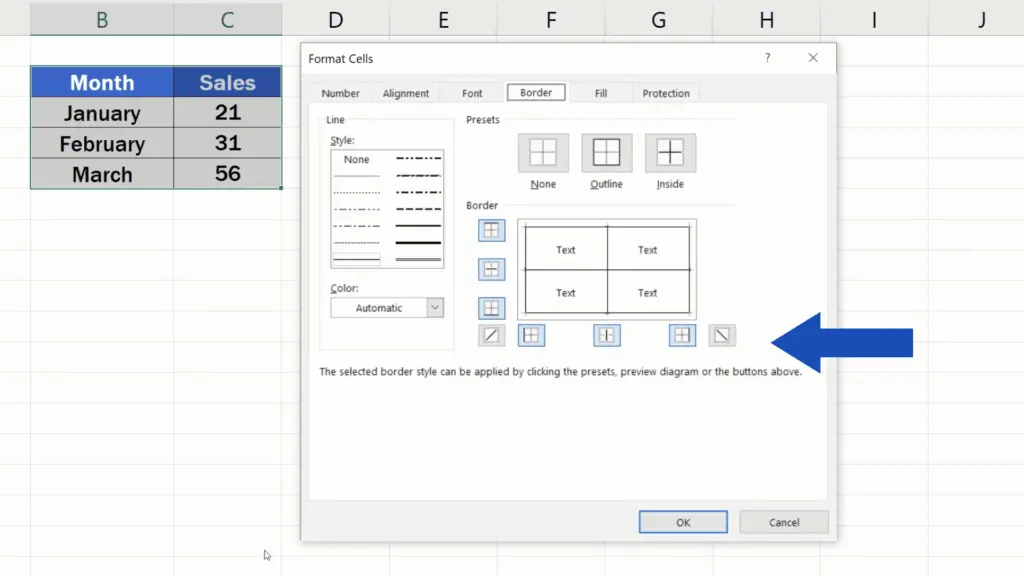 How to Make Borders in Excel - choose a style