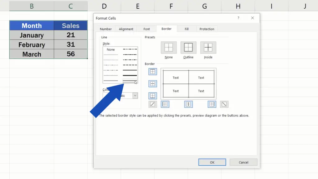 How to Make Borders in Excel - double line