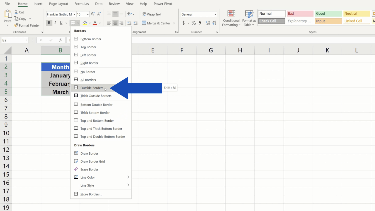 How to Make Borders in Excel