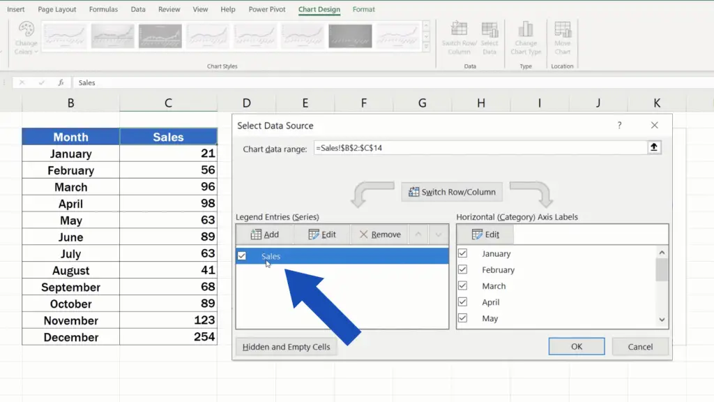 How to Rename a Legend in an Excel Chart - option sales