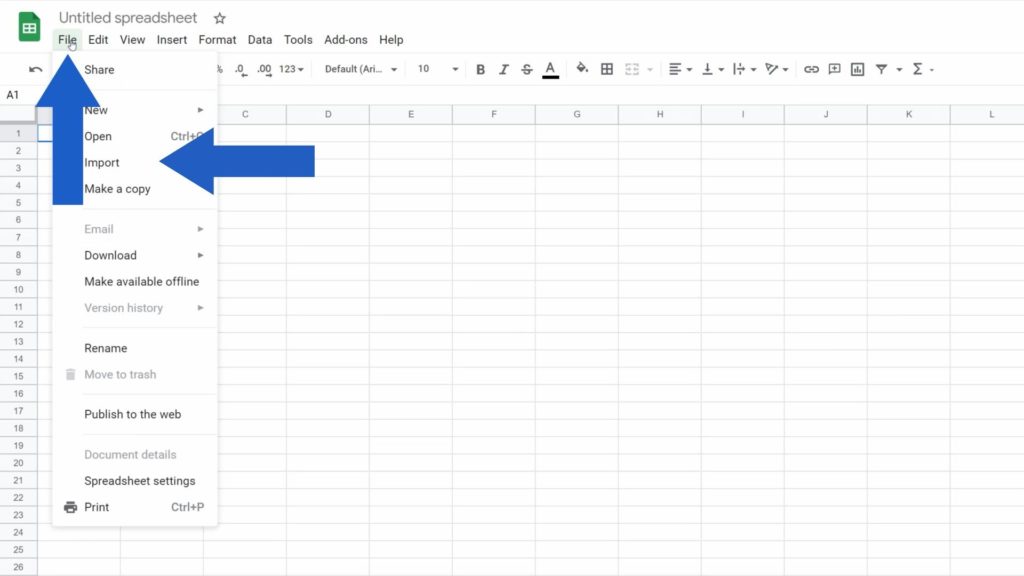 How to Convert Excel to Google Sheets - New Google Sheet Document - Import