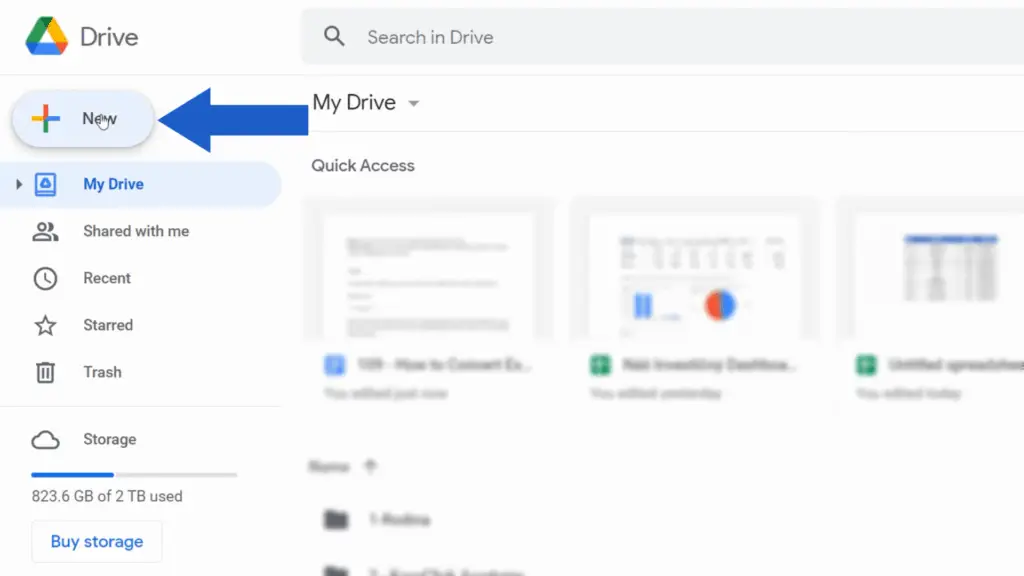 How to Convert Excel to Google Sheets - Open Google Drive