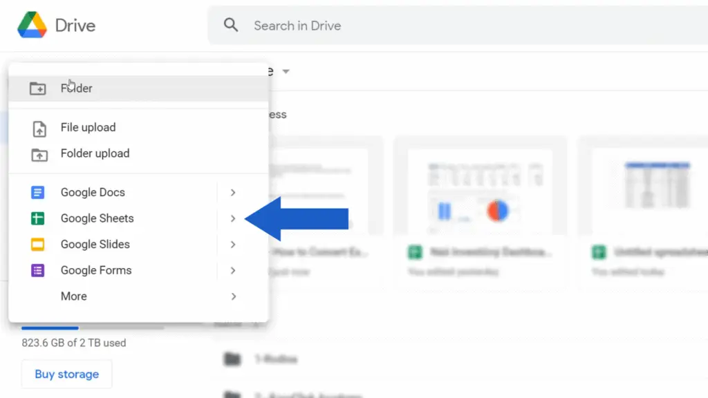 How to Convert Excel to Google Sheets - Open google sheet