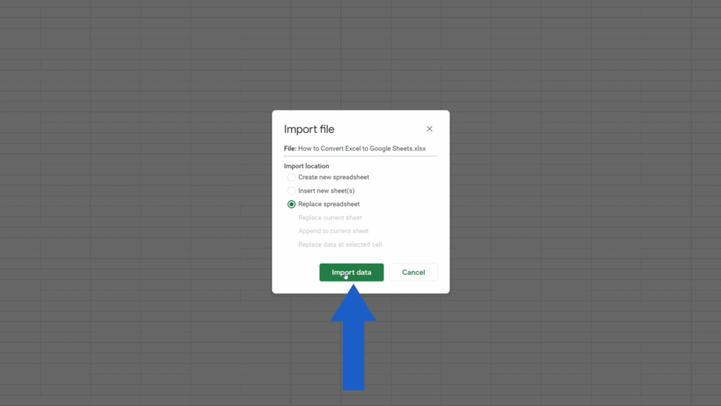 How to Convert Excel to Google Sheets - import data