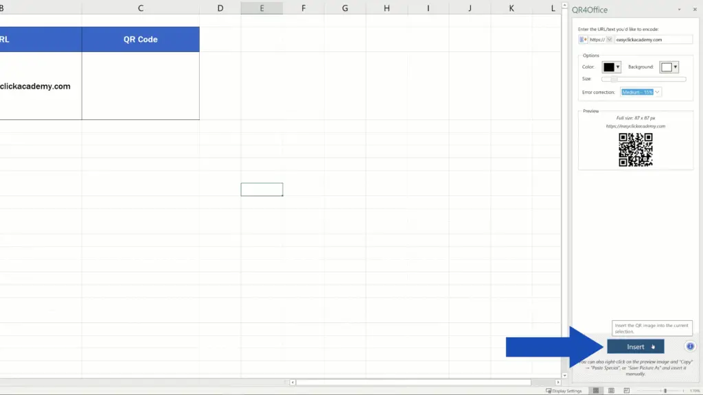 How to Create a QR Code in Excel -  Insert QR Code