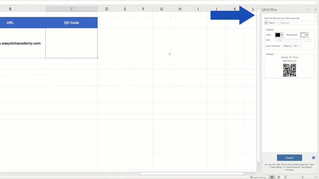 How to Create a QR Code in Excel -  QR Code