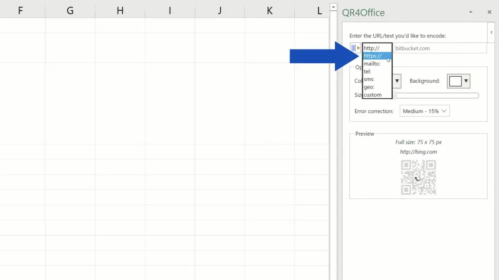 How to Create a QR Code in Excel -  URL adress