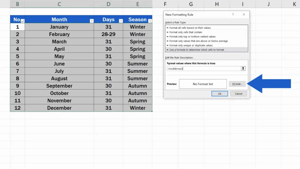 How to Highlight Every Other Row in Excel - format