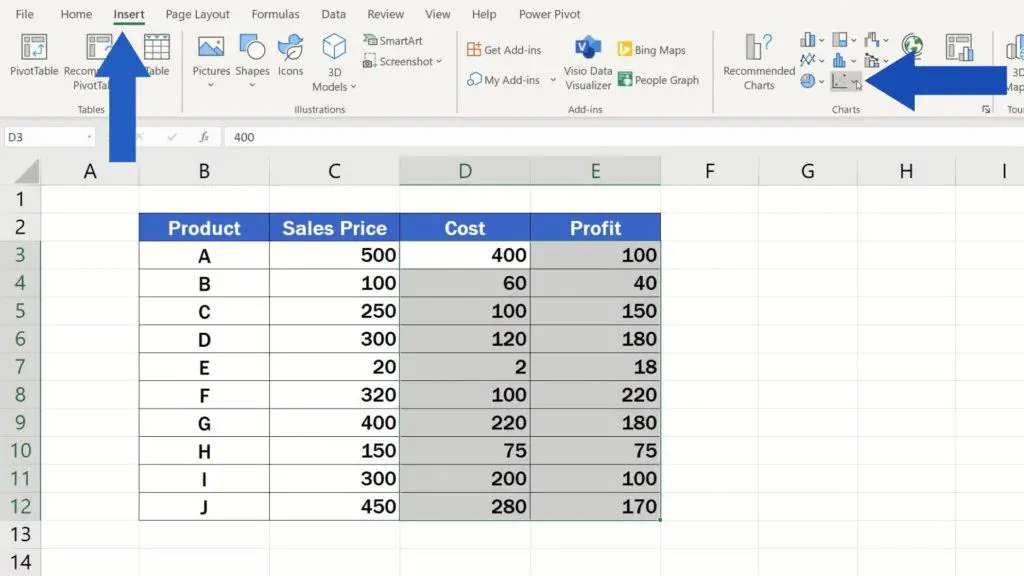 How to Make a Scatter Plot in Excel - Insert the scatter plot