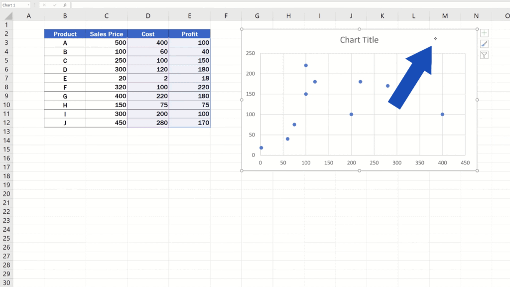 How to Make a Scatter Plot in Excel - adjustmen