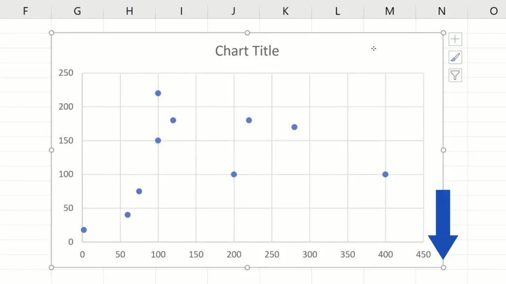 How to Make a Scatter Plot in Excel - change the size