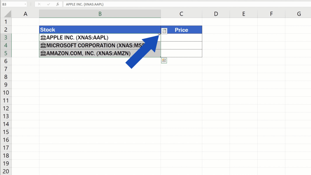 How to Get Stock Prices in Excel -‘Insert Data’