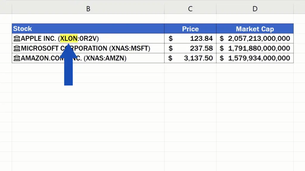 How to Get Stock Prices in Excel - stock exchange for Apple has changed