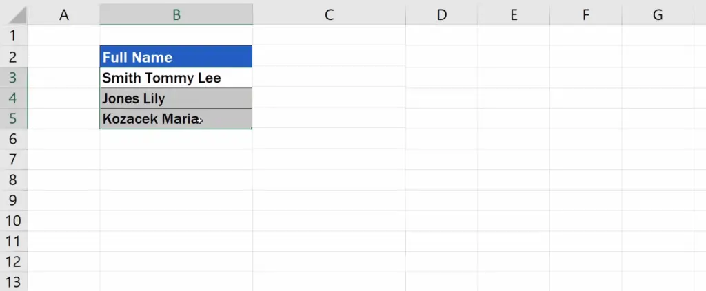 How to Remove Spaces in Excel - column C removed