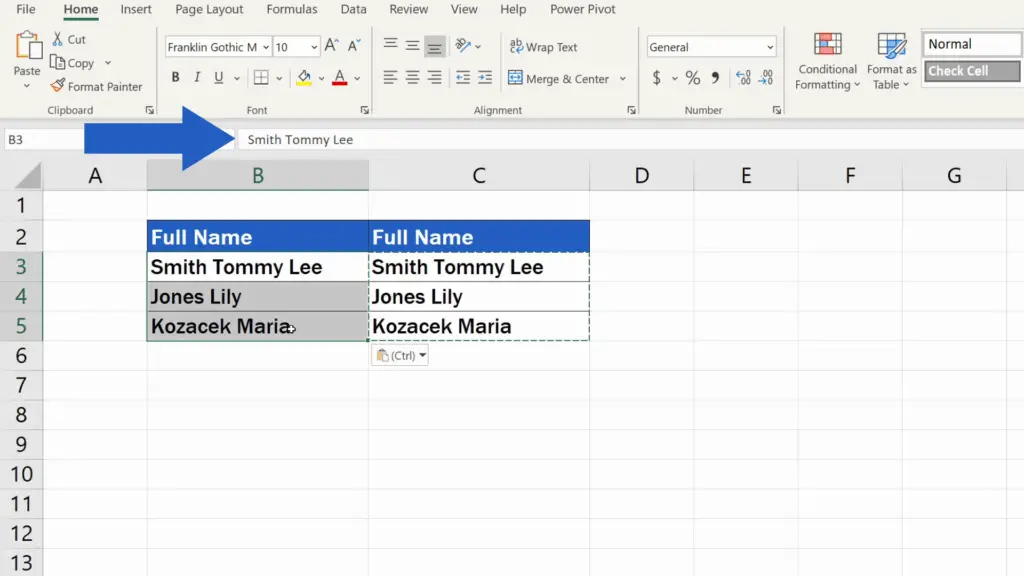 How to Remove Spaces in Excel - values copied