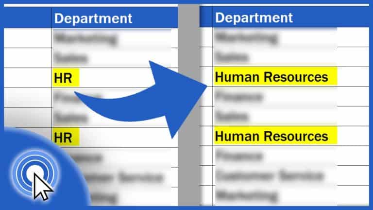How to replace words in excel