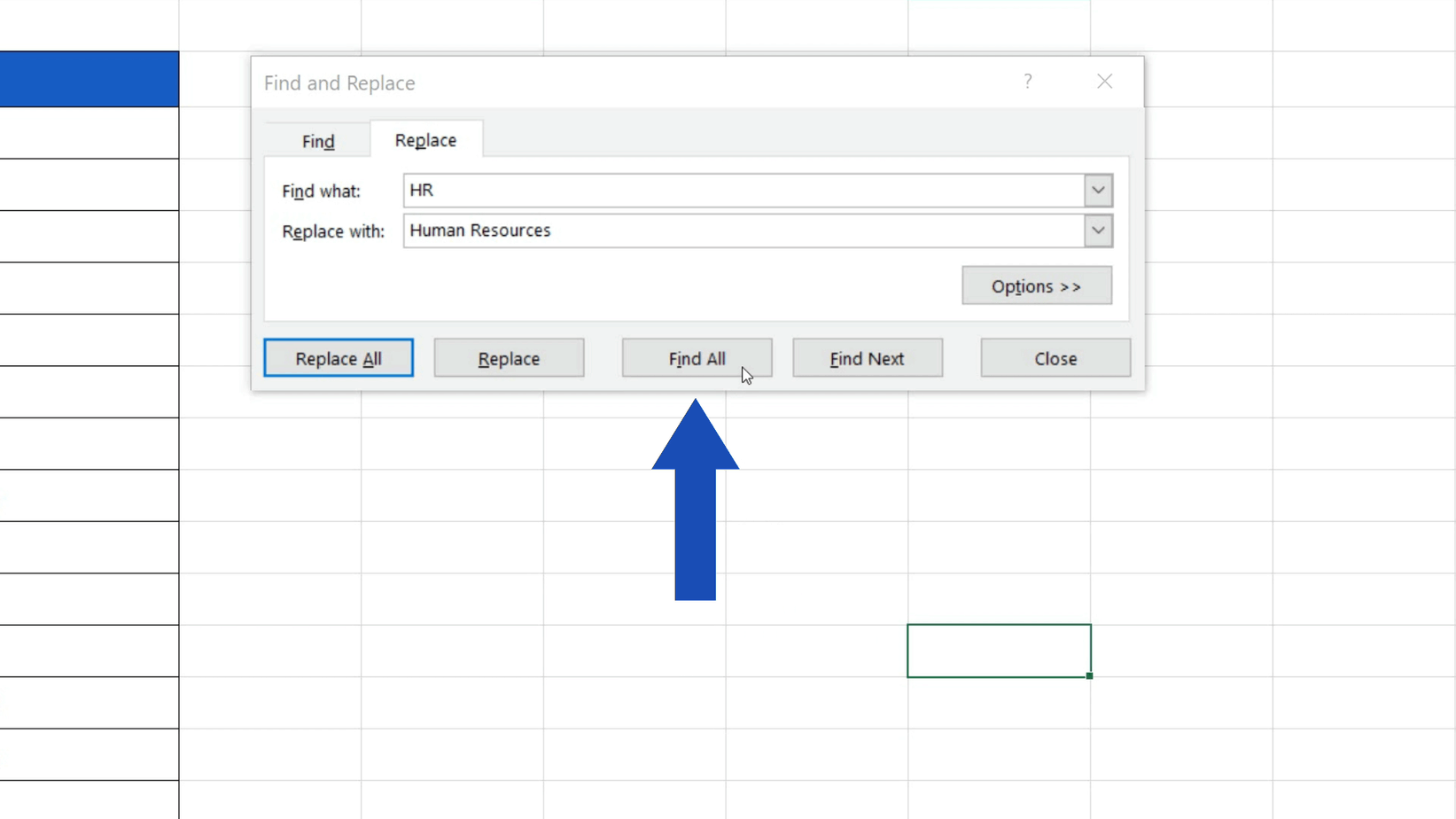 How to replace words in excel