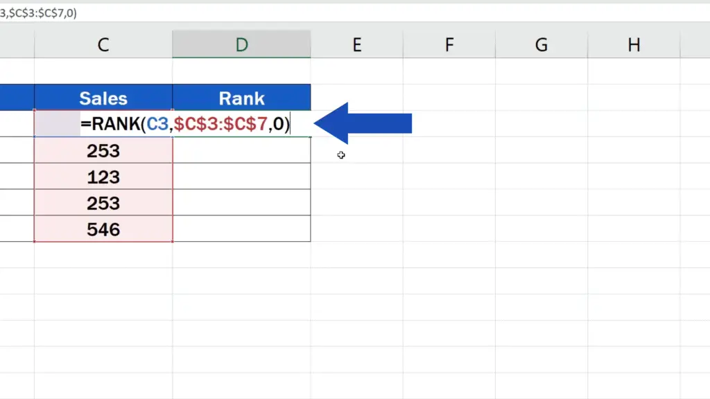 How to Calculate a Rank in Excel - descending order
