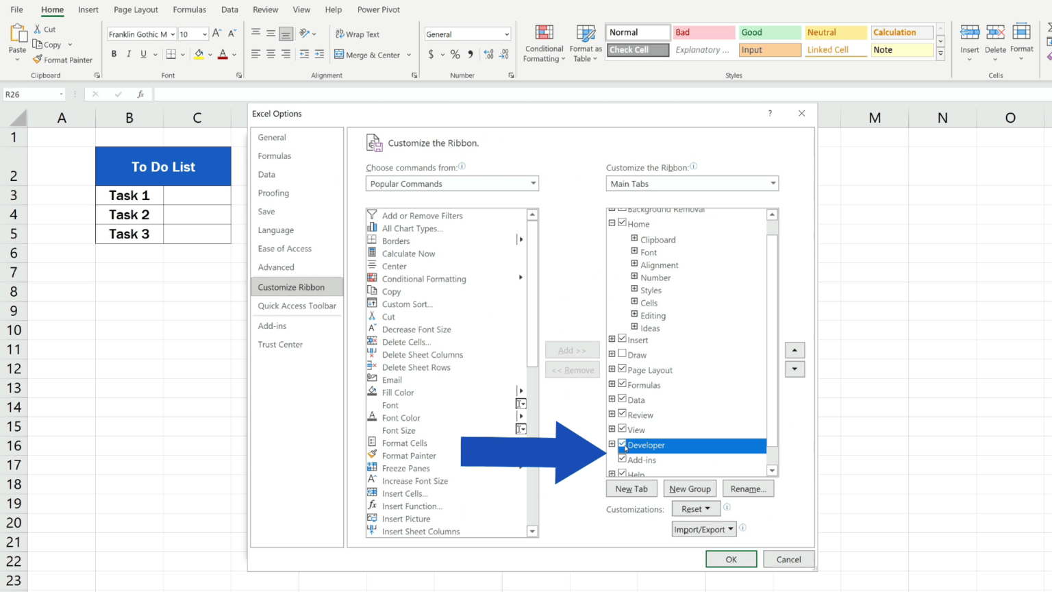 How to Insert a Checkbox in Excel