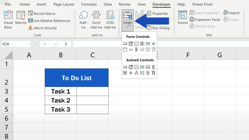 How to Insert a Checkbox in Excel - insert checkbox