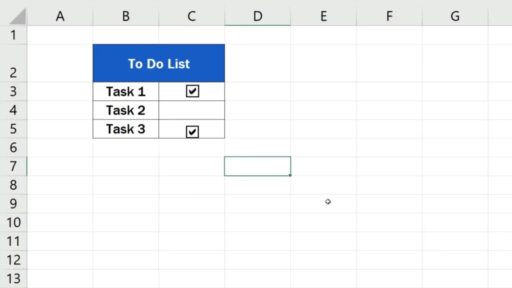 How to Insert a Checkbox in Excel - the checkbox removed