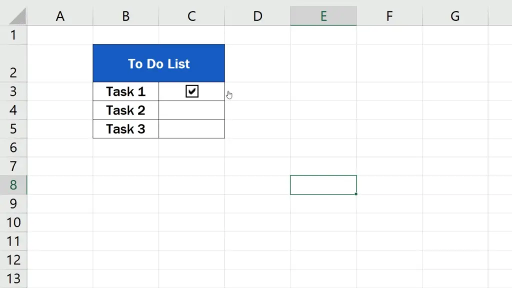 How to Insert a Checkbox in Excel - tick appears in the checkbox