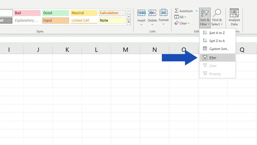 How to Compare Two Columns in Excel to Find Differences - unselect the option Filter