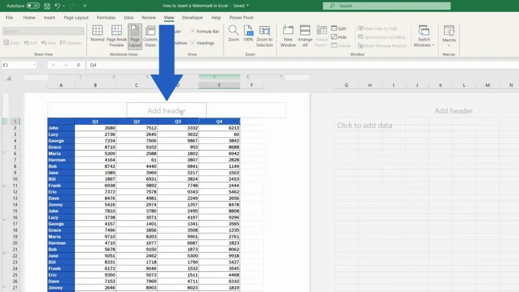 How to Insert a Watermark in Excel - Add Header