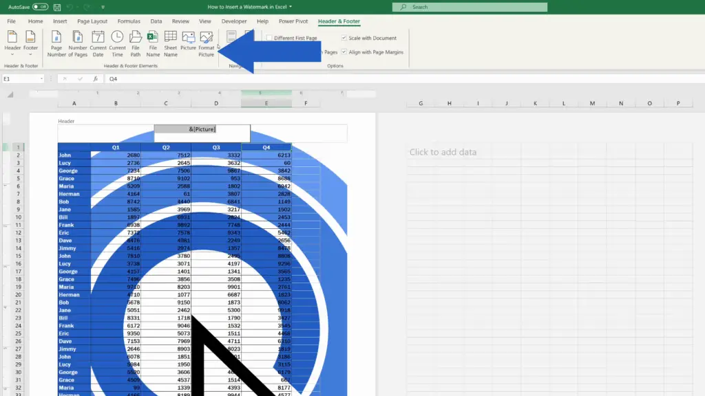 How to Insert a Watermark in Excel - Format the Picture