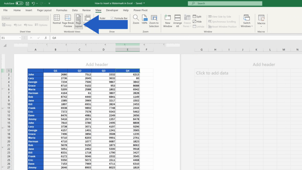How to Insert a Watermark in Excel - Page Layout