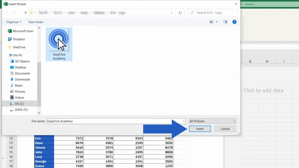 How to Insert a Watermark in Excel - Select the picture and confirm