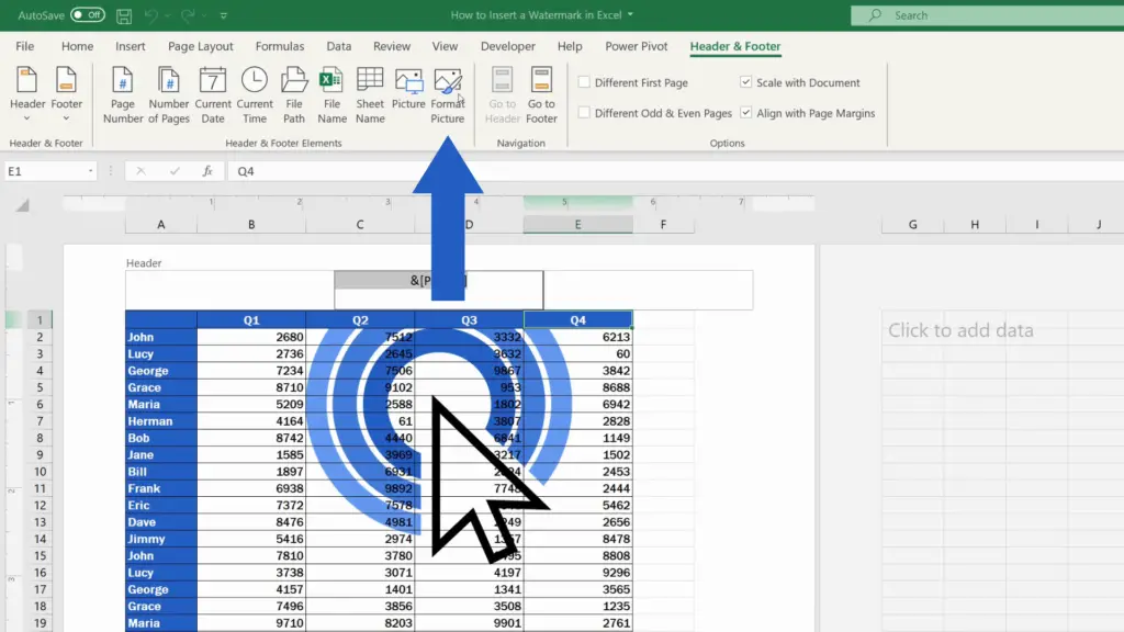 How to Insert a Watermark in Excel - option format picture