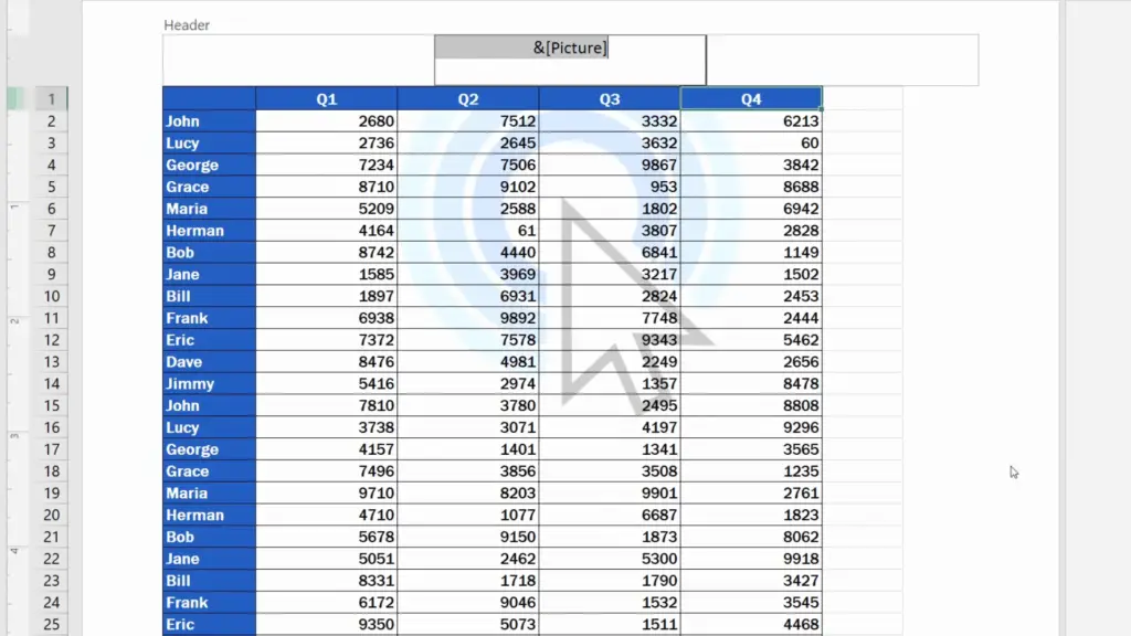 How to Insert a Watermark in Excel - picture looks more like a watermark