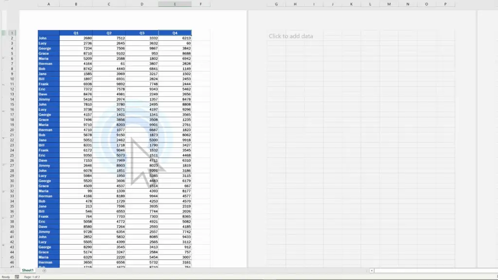 How to Insert a Watermark in Excel -  watermark placed in the middle