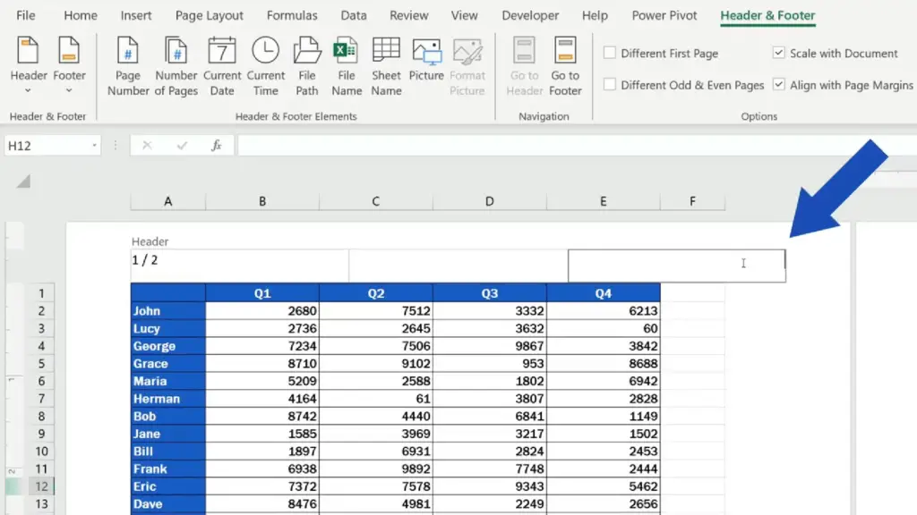 How to Add a Header in Excel -Excel - add a logo into the header section