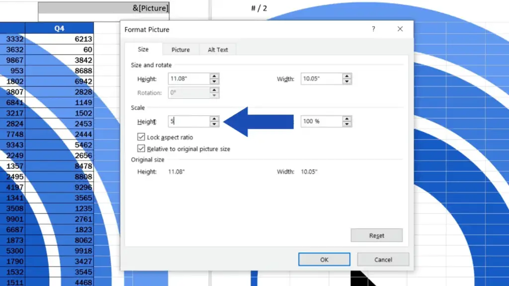 How to Add a Header in Excel - we’ll set the height to 5%