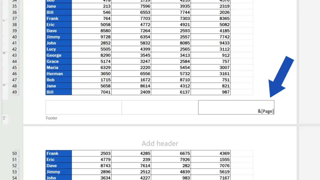 How to Add a Footer in Excel - Excel uses this code for page numbers