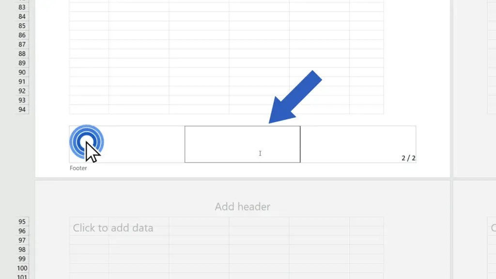 How to Add a Footer in Excel - element removed form the footer