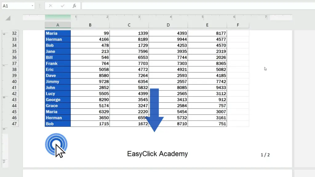 How to Add a Footer in Excel - text adjusted