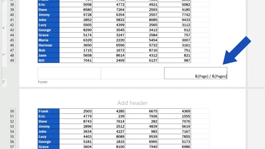 How to Add a Footer in Excel - we can see a code here