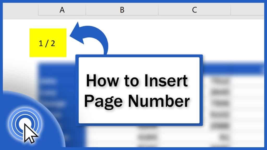 How to insert page numbers in excel